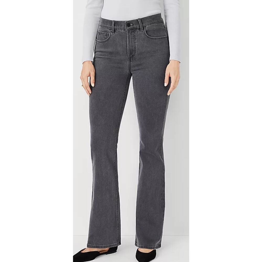 Ann Taylor The Boot Jeans Womens 10 Gray Mid Rise Bootcut Denim NWT